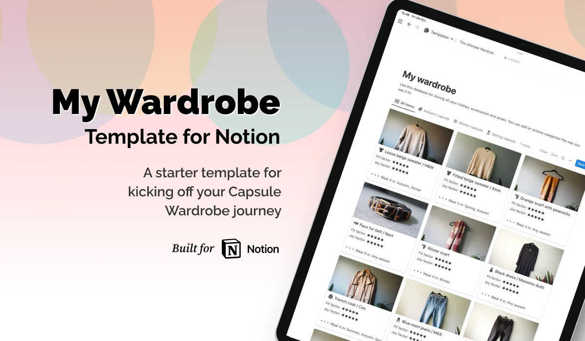 The Starter Wardrobe Planner for Notion