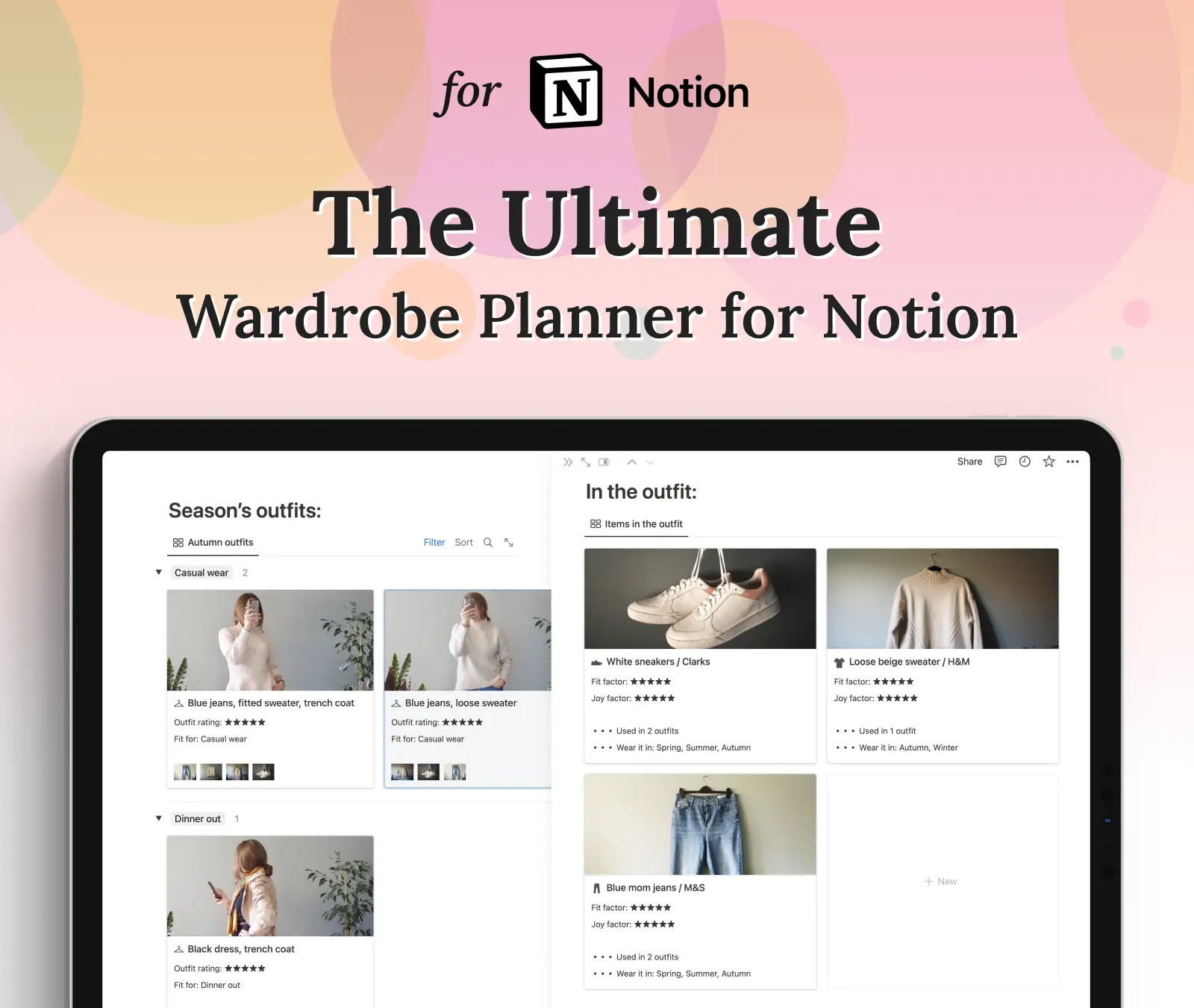 The ultimate wardrobe planner for Notion